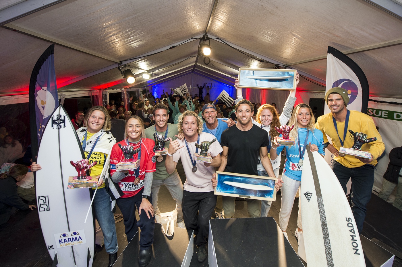 Podium surf des championnats de France 2021